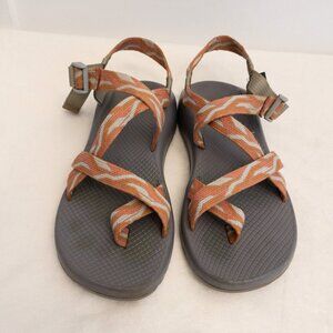 Chaco Z/Cloud Sandals Women’s 10 Orange Webbing Adjustable Sport Hiking Shoes